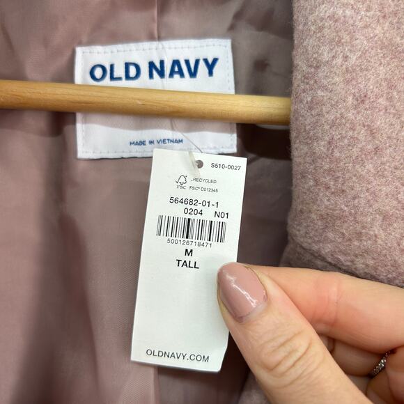 NEW Old Navy Collared Button Pink Soft Peacoat Winter Coat Medium TALL MT - Picture 6 of 8